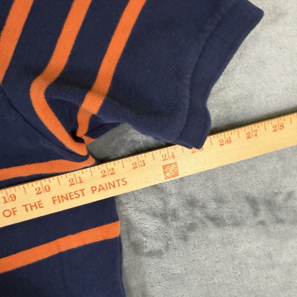 Polo Ralph Lauren Mens XL Polo Shirt Navy Blue‎ Orange Striped Short Sleeve Golf - Picture 7 of 13